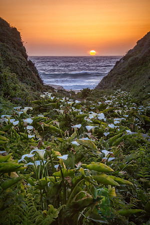 sunset at big sur, ca