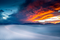 sunset over the dunes,  white sands, nm