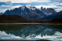 reflections of torres del paine,  patagonia, chile