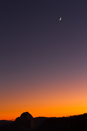 Crescent Moon Over Half Dome